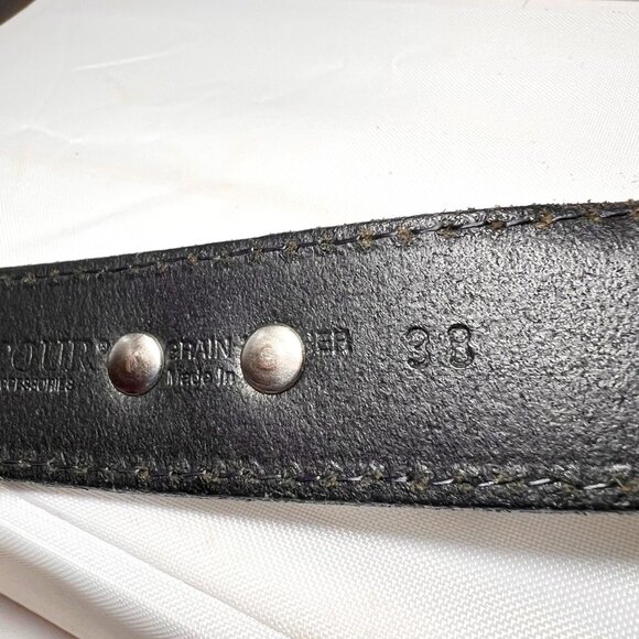 RGA Four By Danbury Asso.-Men's Golf Black Leather Belt-Silver Buckle-Casual - Picture 10 of 15